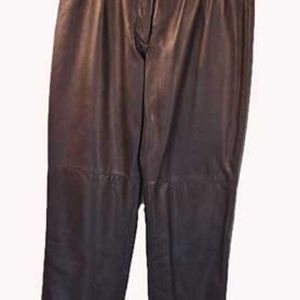 PANTS LAMB LEATHER, BOD AND CHRISTENSEN, TAGS ON, SIZE 14, DARK BROWN, VERY SOFT